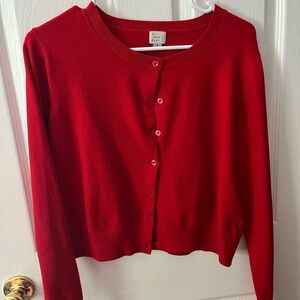 a new day Red Cardigan Sweater Classic Knit